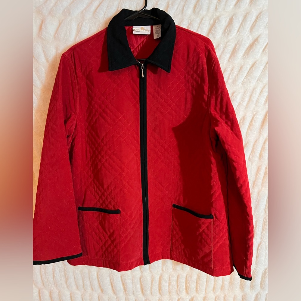 Elizabeth Taylor, size 16, gorgeous red jacket with black trim looks new